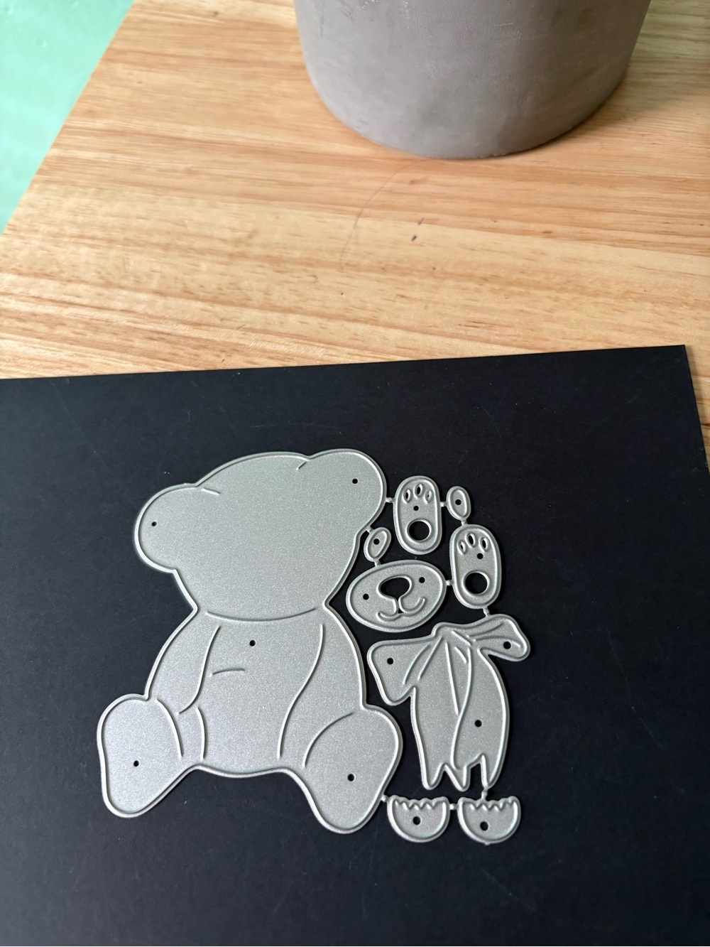 Silver Teddy Bear Craft Die Set - Metal Cutting Dies
